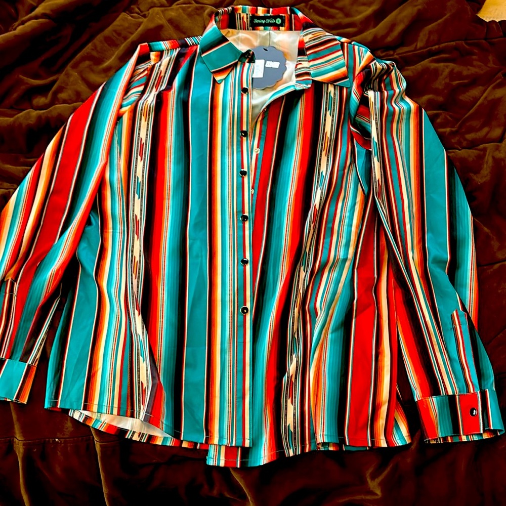 Sterling Kreek Arena Lights long sleeve western pearl snap.